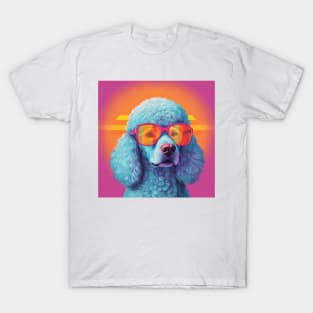 Colorful Poodle Dog Wearing Sunglasses Pop Art T-Shirt